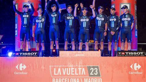 Bardet’s DSM wins rainy time trial to start Spanish Vuelta. Evenepoel opens gap over Jumbo-Visma